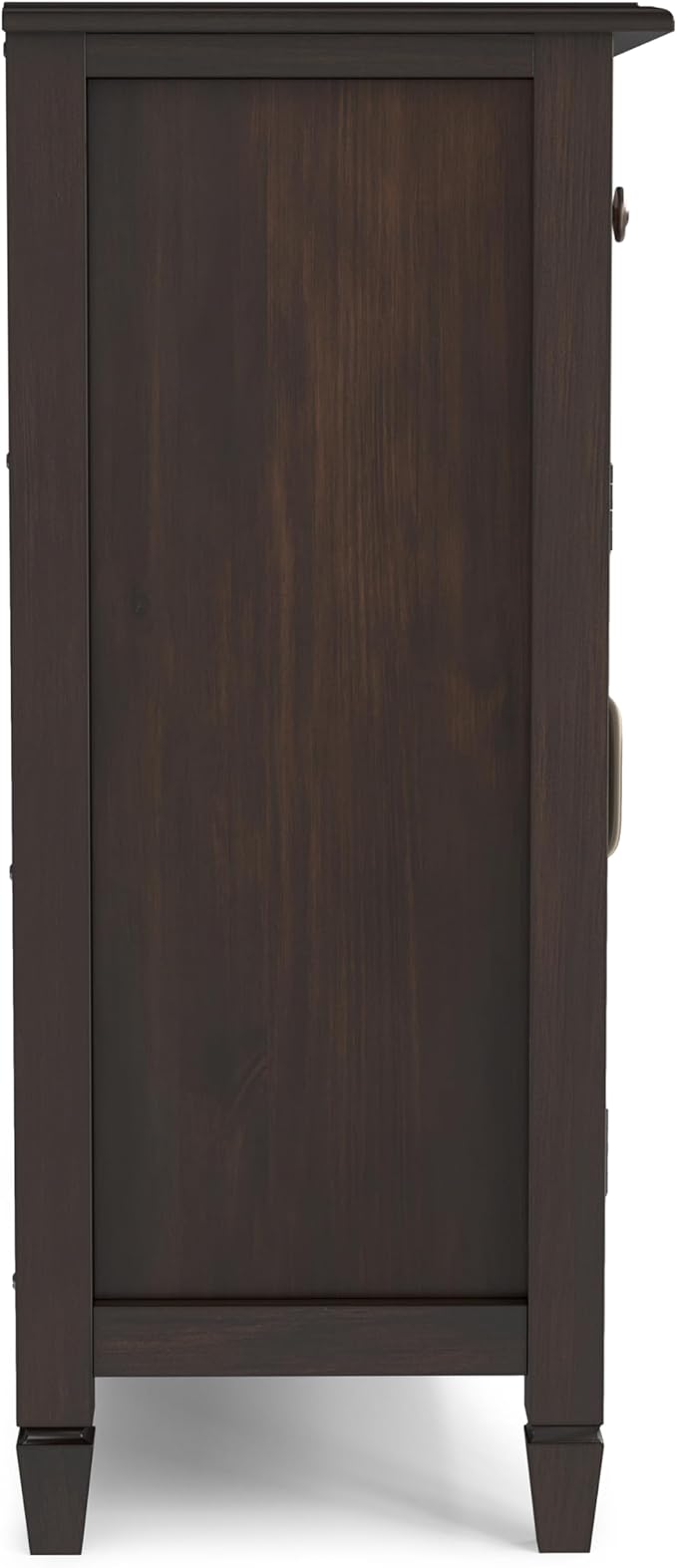 SIMPLIHOME Connaught 51-inch Wide Solid Wood Storage Cabinet in Chestnut Brown for the Entryway, Mudroom, 3 Drawers and Adjustable Shelves, Traditional Style, Space-Saving Design