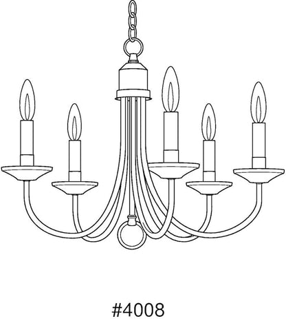 Progress Lighting Five-Light White Candles Traditional Chandelier Light, P4008-31, Textured Black