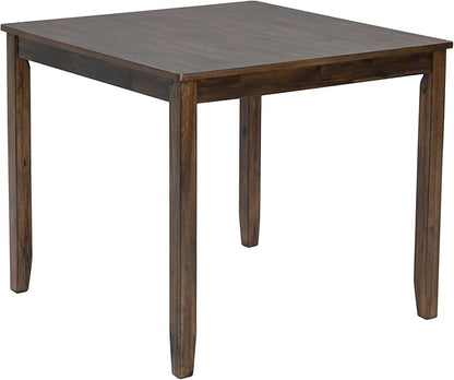 5-Piece Dining Table Set for 4 People, Wooden Kitchen Table and Chairs Set of 4, Farmhouse Rustic Style Dining Room Table Set for Kitchen and Dining, Dark Walnut