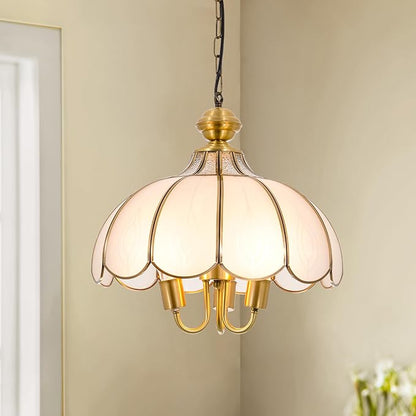 15" European-Style Palace Chandelier, 3-Light Vintage Gold Ceiling Light Fixture, Modern Gorgeous Metal Hanging Pendant Lamp for Farmhouse Dining Room Bedroom Kitchen Island