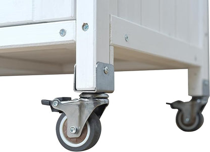 JIJIWANG 60.6" Mobile Kitchen Storage Island with Storage Cabinet and Towel Rack, Foldable Outdoor Kitchen Island with Stainless Steel Top and Lockable Wheels for Patio and Outdoor White