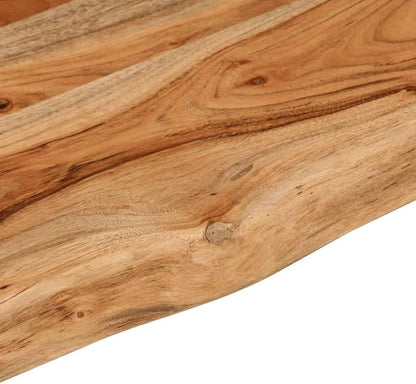 Solid Acacia Wood Live Edge Shelf Wall Mounted for Decorative Items with Shelf Supporting 165 lbs, Rustic Wall for Living Room, Brown Acacia Wood 23.6 x 11.8 x 1.5 Inches