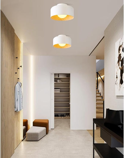 Staircase Flush Mount Ceiling Light Fixture 8.6in Rust-Proof Iron Ceiling Lamp G9 5W Warm Light 3000K Close to Ceiling Light Retro Industrial Interior for Shops, Hostels, Clothing Stores