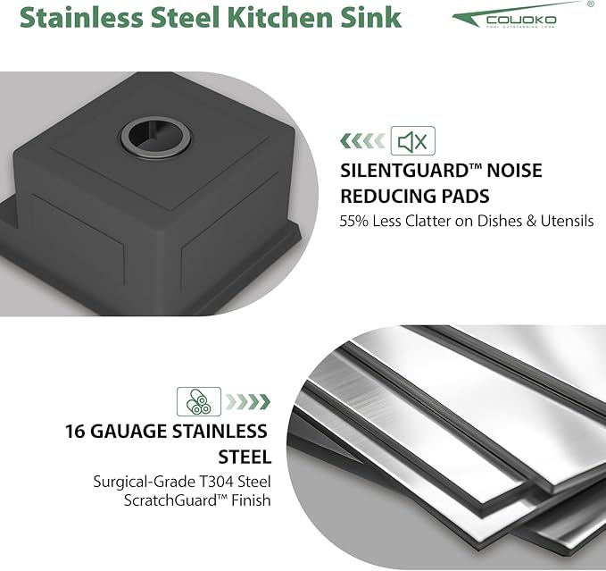 16x17 Inch Outdoor Sink Black Undermount RV Sink Workstation NANO PVD 16 Gauge Stainless Steel Single Bowl Handmade Outdoor Kitchen Sinks With Folding Faucet 16"x17"x9"