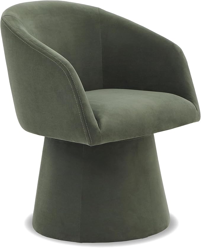 KISLOT Swivel Dining Chairs Modern Accent Armchair Side Deskchair for Diningroom Vanity Bedroom Livingroom Reading Room,Green,1 Box