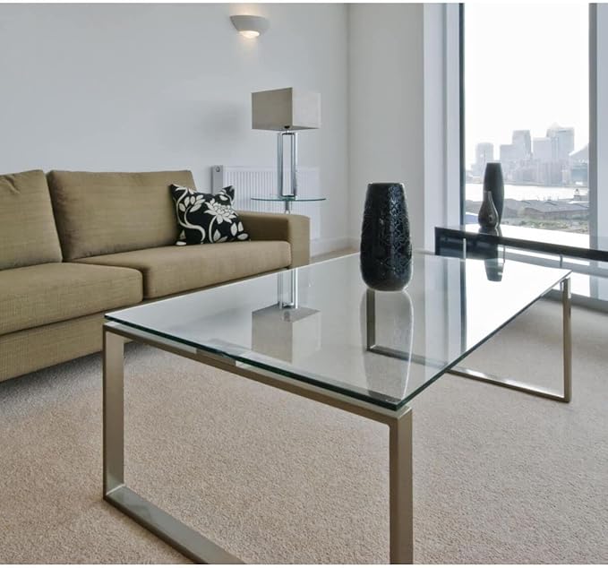 Clear Rectangle Tempered Glass Table Top 20" x 36", 3/8" Thick Pencil polished Edge, Scratch Resistant, Easy Clean Replacement for Dining, Coffee, or Office Tables – Fab Glass and Mirror