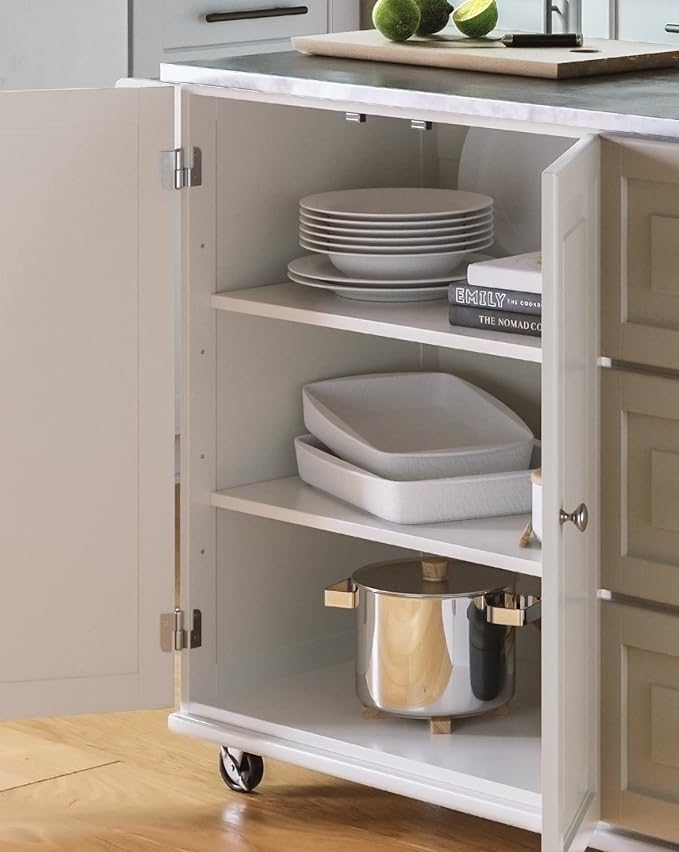 homestyles Dolly Madison Off-White Kitchen Cart