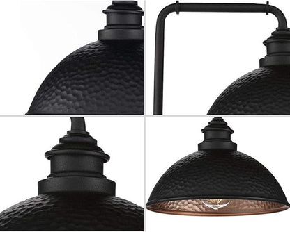 Progress Lighting Englewood Collection 1-Light Farmhouse Outdoor Post Lantern Light Textured Black, 13-7/16" x 16" x 12"