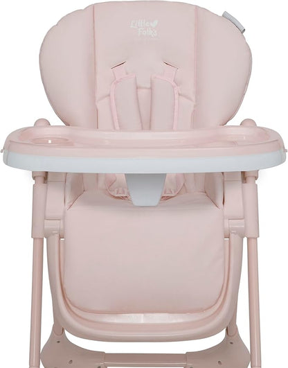 Little Folks by Delta Children 2-in-1 SlimFold High Chair for Babies and Toddlers, Pink