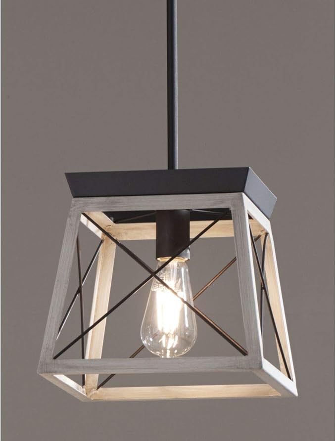Progress Lighting Briarwood Collection 1-Light Coastal Mini-Pendant Light Graphite, Black