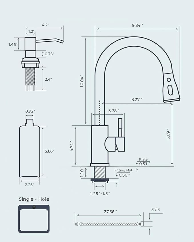 FORIOUS Kitchen Faucet with Soap Dispenser and Pull Down Sprayer, Bar High Arc Single Handle Classic 3 Modes Stainless Steel Faucet for Kitchen Sink Farmhouse RV Laundry Camper, Oil Rubbed Bronze