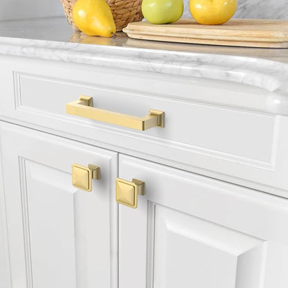 Amerdeco 10 Pack Brushed Gold Cabinet Pulls 3.75 Inch(96MM) Hole Centers Kitchen Cabinet Handles Cabinet Hardware Kitchen Handles for Cabinets Cupboard Handles Drawer Pulls ZH0019