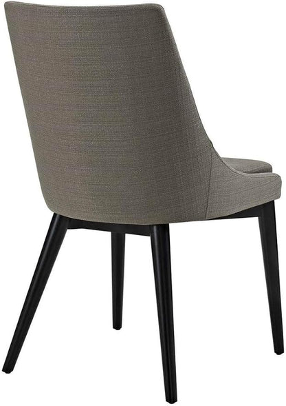 Modway Viscount Mid-Century Modern Upholstered Fabric Two Kitchen and Dining Room Chairs in Granite