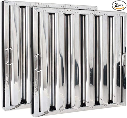 Kleen-Gard High Efficiency Commercial Kitchen Hood Filter, Range Hood Baffle Grease Filter for Restaurant Kitchen Exhaust Hoods, 20H x 20W | Actual Size: 19.5H x 19.5W x 1.88D inches | (Pack of 2)