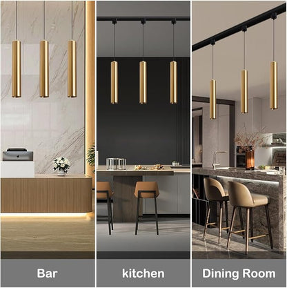Modern Led Pendant Lights 3 Pack ， Island Pendant Lighting for Kitchen, Dining Room, Bar Shop, 9w,CRI90, Beam Angle 24° (Copper housing 4000k)