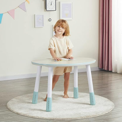 Children's Table, Height Adjustable Kids Play Table, Graffiti-Ready Kids Art Table. Suitable for Home & Kindergarten, Blue
