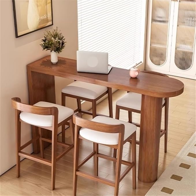 Pub Tables Modern Wooden Island Bar Table Home High Foot Long Kitchen Dining Table for Narrow Spaces Counter Table(Small)