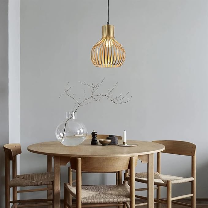 Plug in Pendant Hanging Light,Industrial Gold Metal Vintage Hanging Lamp Fixture with 14.3 FT Cord and ON/Off Switch for Kitchen Lighting,Bedroom,Living Room