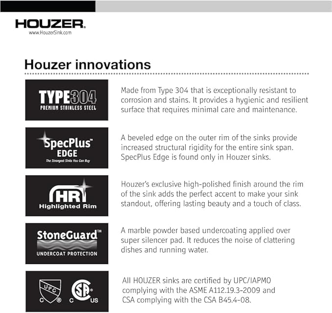 Houzer Club Stainless Steel Kitchen Bar & Prep Sink: 13 Inch Undermount Small Sink with Strainer & Bottom Grid, Durable & Versatile, Essential for Home & Apartment: CS-1307-C