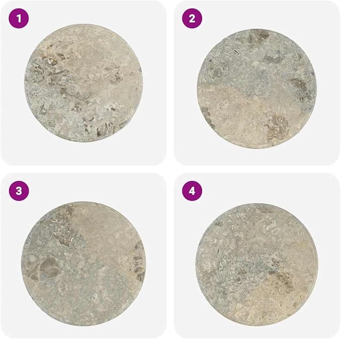 Grey Marble Table Top 20 inch Round Natural Stone Dining Surface, Modern Elegance for Coffee or Dining Tables, Easy-Clean Solid Slab for Living Room Kitchen Studio Apartment