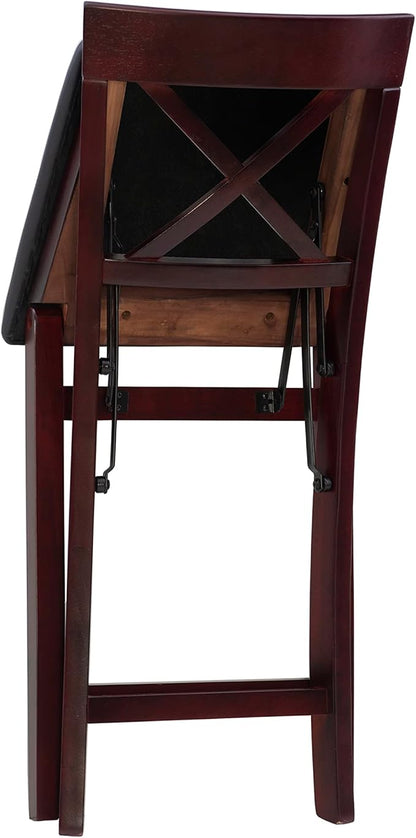 Linon Triena X Back Folding Counter Stool, Brown