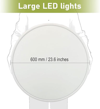 23.7 Inch Large LED Flush Mount Ceiling Light Fixtures- Dimmable & 3 CCT Modes(3000/4000/6000K), 50W 5000LM, Ultra-Thin Low Profile Ceiling Light for Living Room, Kitchen, Office, White