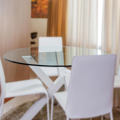 Glass Table Top: 48 inch Round 1/4 inch Thick Flat Polished Tempered