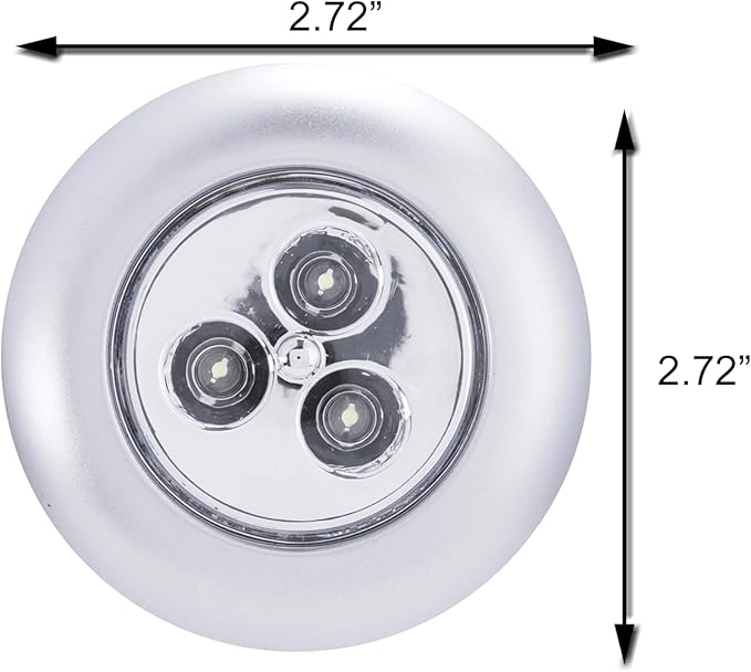 LIGHT IT! by Fulcrum, 30010-301 Stick-On Light, Silver, 3 Pack