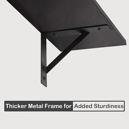 DINZI LVJ Long Wall Shelves, 39.4Inch Wall Mounted Shelves Set of 2, Extra Large Wall Storage Ledges with Sturdy Metal Brackets for Living Room, Bathroom, Bedroom, Kitchen, Espresso