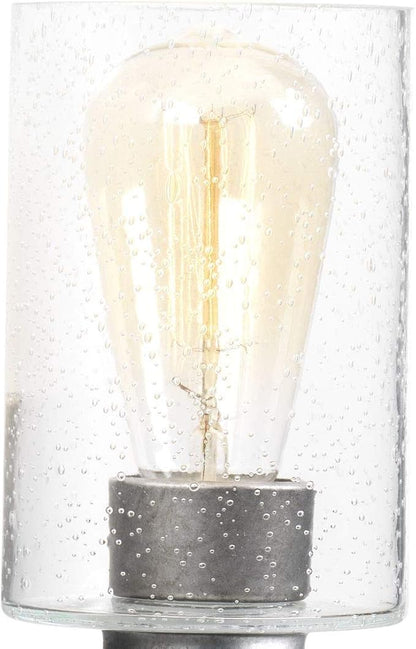 Progress Lighting Gulliver Collection 3-Light Clear Seeded Glass Coastal Bath Vanity Light Galvanized