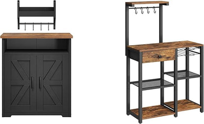 YATINEY Coffee Bar Cabinet, Kitchen Island with Storage, Bakers Rack with Storage, 5-Tier Coffee Bar Station with Drawer, KF22BR-KF60BRY1