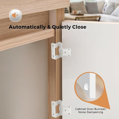 Ravinte 50 Pack 25 Pairs Semi-Overlay 1/2 inch Self-Closing Face Frame Cabinet Hinges White Half Wrap-Around Kitchen Door Hinges Face Mount Cabinet Hardware