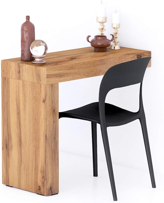 Mobili Fiver, Evolution Dining Table 35.4 x 15.7 in, Rustic Oak with One Leg, Made in Italy