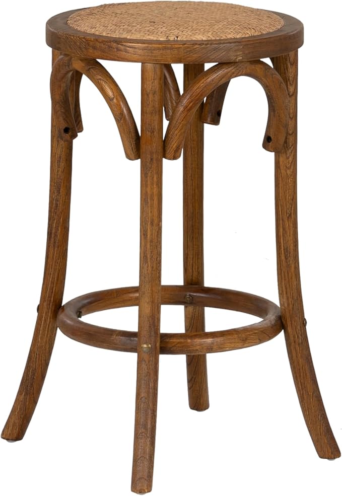 Linon Home Décor Tampa Walnut Backless Counter Stool,
