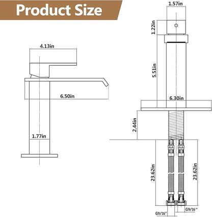 Fransiton Tall Vessel Sink Faucet Oil Rubbed Bronze Faucet for Bathroom Sink Tall Waterfall Bathroom Faucet Single Handle 1 or 3 Hole Wash with Pop-up Drain