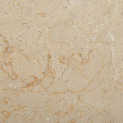 Cream Marble Table Top 19.7" Round Polished Natural Stone Surface, Easy Clean Heat Resistant Coffee or Dining Slab for Kitchen, Living Room and Patio