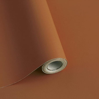 Safiyya Peel and Stick Wallpaper Dark Orange Contact Paper 118"x17.7" Solid Color Self Adhesive Removable Wallpaper for Barthroom Vinyl Rolls