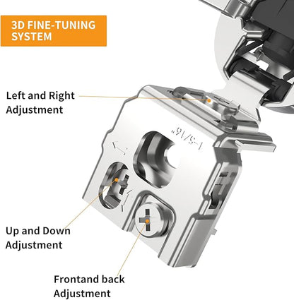 Chibery 30 Pack 1-5/16" Overlay 3D Soft Close Concealed Hinge for Face Frame Door, Smooth Slow Self Closing Hinges, Satin Nickel, Hidden 105° Open Angle Stainless Steel Hinge for Kitchen Cabinet Door