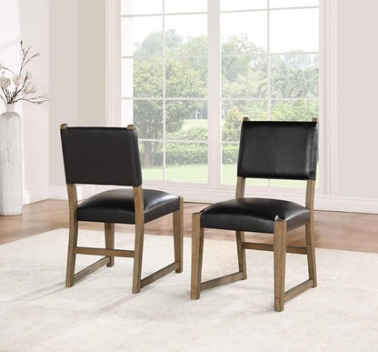 Farmhouse Dining Chairs Set of 2 - Upholstered Mid Century Armless Side Chairs with Back, Durable Polyester Fabric for Kitchen Island, Living Room, Restaurant