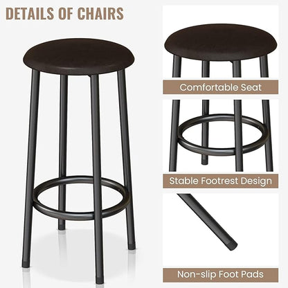 AWQM Kitchen Island with Seating & Storage Shelf, Modern Bar Table and Chairs Set for 2, Wooden Island Table for Kitchen, Dining Table Set for Small Space, White