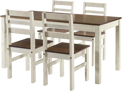 HomeStock Island Oasis Dining Table in Distressed White