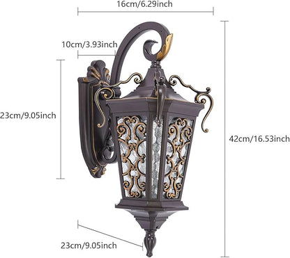 Outdoor Wall Light Fixtures, IP55 Waterproof Outside Wall Lantern Retro Exterior Wall Sconces Vintage Wall-Mounted Lights for Garage House Porch Doorway, E26 w/o Bulb