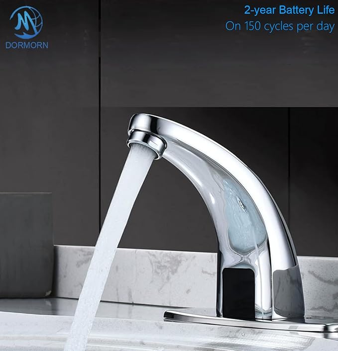 Touchless Bathroom Faucets Motion Sensor Faucet Commercial Infrared Automatic Faucets Automatic Restroom Faucet Hands-Free Toilet Commercial Faucet Cold Water