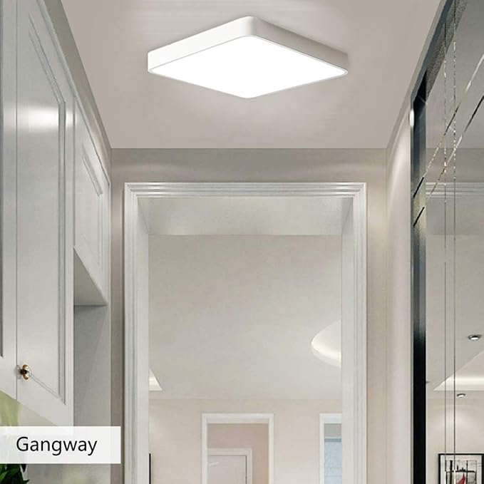 Ganeed LED Flush Mount Ceiling Light,15.7 inch 36W Modern Ceiling Lamp Square,6500K Cool White Lighting Fixture for Living Room/Kitchen/Bedroom/Dining Room,White