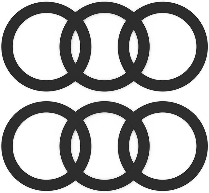 6 Pcs Kitchen Sink Drain Garbage Disposal Gasket, Putty-Free Rubber Seal Accessory for Kitchen Sink's Drain Flange (Black)