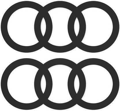 6 Pcs Kitchen Sink Drain Garbage Disposal Gasket, Putty-Free Rubber Seal Accessory for Kitchen Sink's Drain Flange (Black)