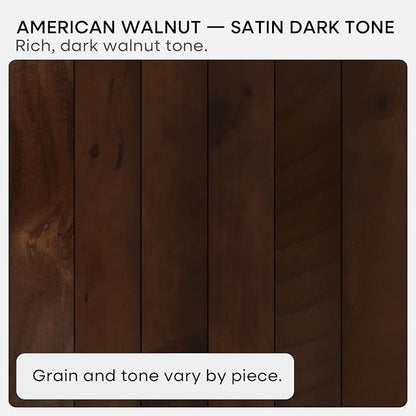Homeforia 24inch Walnut Floating Shelves for Wall, High End Solid Real Wood 24in Floating Shelf for Bathroom, Dark Brown 24 inch Long Floating Shelves, Heavy Duty Bracket, 24 X 6.5 X 1.75 in, Set of 2