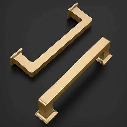 Amerdeco 10 Pack Champagne Bronze Cabinet Pulls 3-3/4 Inch(96MM) Hole Centers Kitchen Cabinet Handles Cabinet Hardware Kitchen Handles for Cabinets Cupboard Handles Drawer Pulls ZH0019