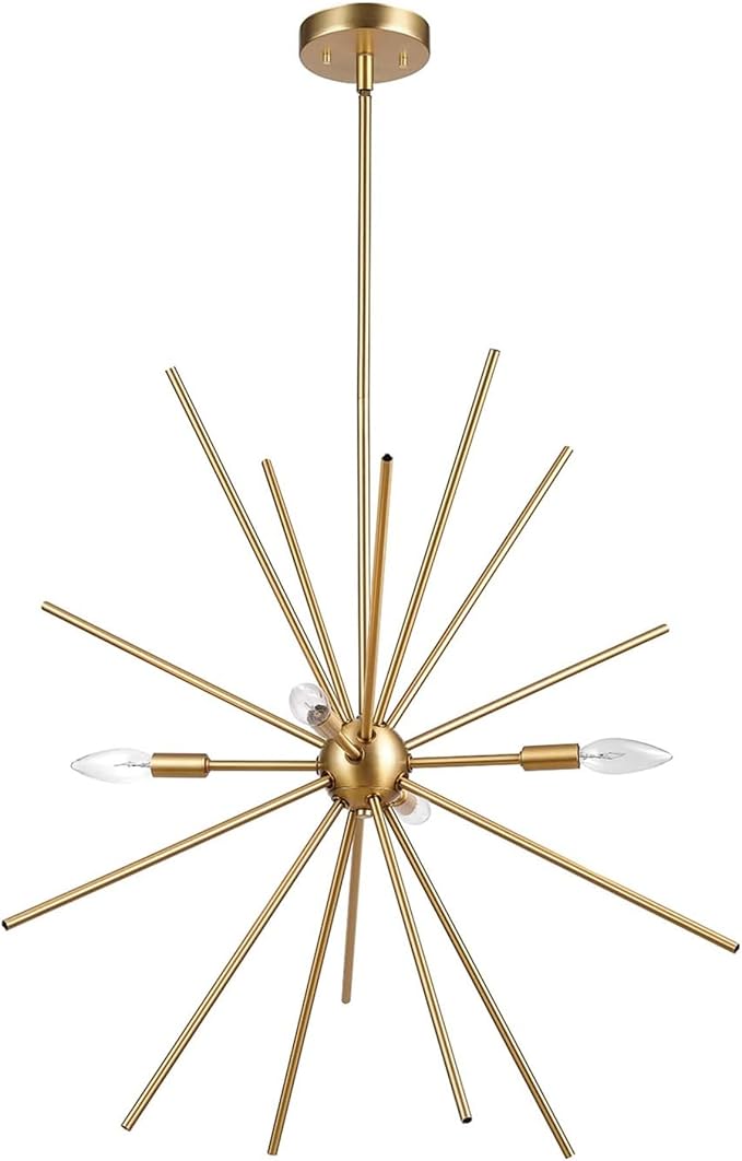 GLOBE Electric Novogratz x 65781 Celeste 4-Light Chandelier, Matte Brass, Bulb Not Included