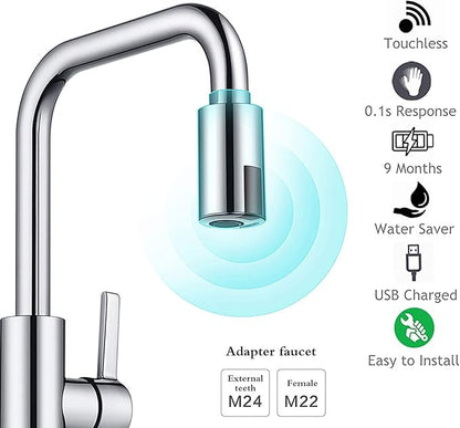 SS SUNSBELL Touchless Faucet Adapter, Touchless Bathroom Faucet with Automatic Sensor, M22 M24 Tap Nozzle